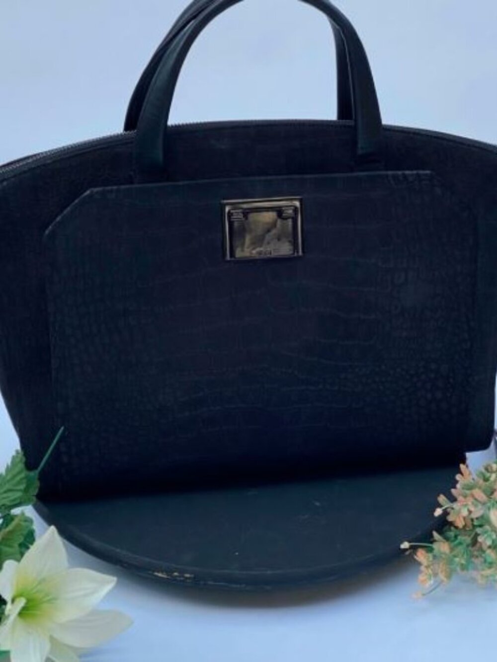 Tumi black Leather Laptop bag